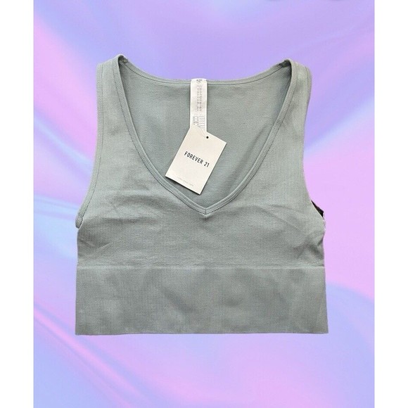 FOREVER 21 Tops - NEW NWT Forever 21 Seemless Crop Top Active Sports Color Jade Size Medium